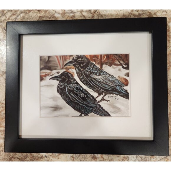 Crow, Crows Giclee Picture "Nevermore" Signed Shandel Numbered - Picture 1 of 4